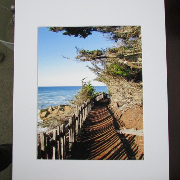 NWT Photography Print Matted - Mendocino Coast California Trail 11"x14" - Picture 2 of 2